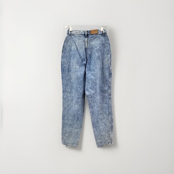 Vtg Lee Acid Wash High Waisted‎ Pleated Mom Jeans Baggy 80s 90s Retro Denim - Picture 2 of 8